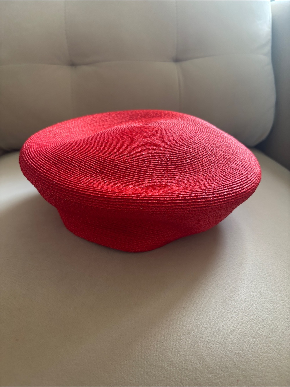 Patricia Underwood Red Straw Beret Hat